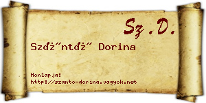 Szántó Dorina névjegykártya